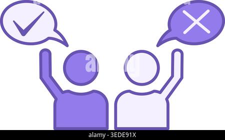 Colored Vote Icon. Vector Icon of People Making Their Choices. Voting Concept in Elections Stock Vector