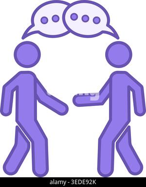 Colored Speaking Icon. Vector Icon of Dialogue, Contact. Conversational Exchange Between Two People Stock Vector