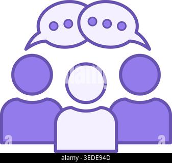 Colored Collective Icon. Vector Icon of Group of People Working Together Stock Vector