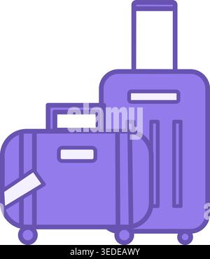 Colored Suitcase Icon. Travel Luggage Vector Icon. Travel and Vacation Concept Stock Vector