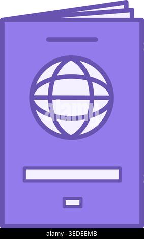 Colored Passport Icon. Foreign Passport Vector Icon. Travel and Vacation Concept Stock Vector
