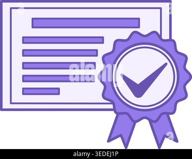 Patent Color Icon. Vector Icon of Award for Patented Product. Registered Intellectual Property Stock Vector