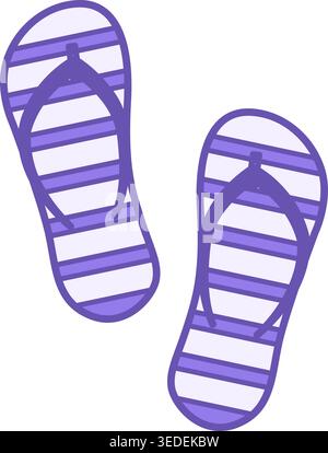 Flip Flops Colored Icon. Summer Shoes Vector Icon. Vacation and Clothes Concept Stock Vector