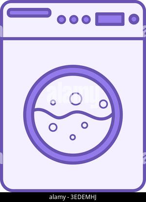 Colored Laundry Icon. Washing Machine Vector Icon. Washing Dirty Clothes. Household chores. Hotel and Tourism Concept Stock Vector