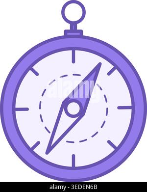 Colored Compass Icon. Navigator Vector Icon. Tourist equipment. Camping and Travel Concept Stock Vector