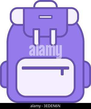 Colored Backpack Icon. Travel Bag Vector Icon. Backpack for Hiking and Traveling. Camping Concept Stock Vector