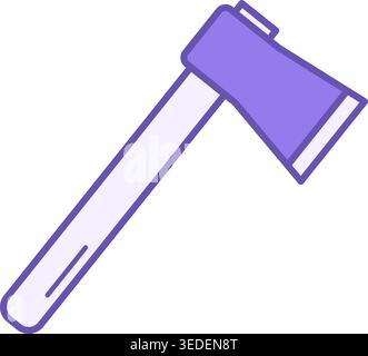 Axe Color Icon. Travel Equipment Vector Icon. Camping and Tourism Concept Stock Vector