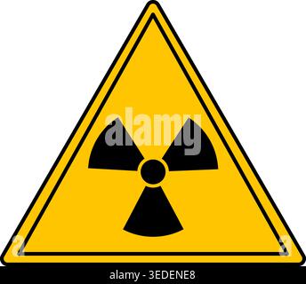 Yellow Sign of Ionizing Radiation. Vector Icon. Carefully. Radiological Contamination. Danger Warning Sign Stock Vector