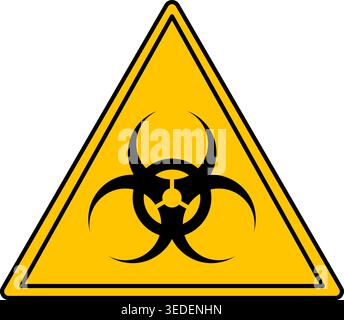 Yellow Biological Hazard Sign. Vector Icon. Danger Warning Sign Stock Vector