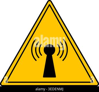 Yellow Sign Non-Ionizing Radiation. Vector Icon. Warning Sign. Healthcare and Medicine Concept Stock Vector