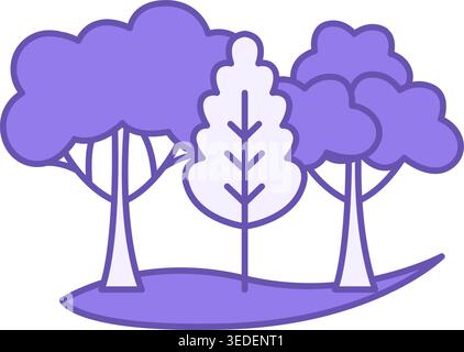 Colored Icon Forest. Vector Icon. Trees, Nature. Adventure and Tourism Concept Stock Vector