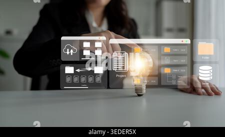 Digital folder organization improves server file structure, enhances workflow, and supports system management Parse Stock Photo