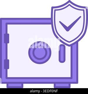 Safe Color Icon. Vector Icon of Safe Container for Money and Securities. Business and Finance Concept Stock Vector