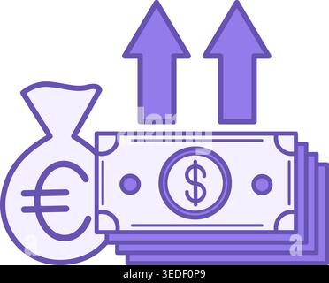 Profit Colored Icon. Income Increase Vector Icon. Business and Finance Concept Stock Vector