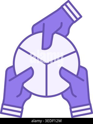 Responsibility Color Icon. Vector Icon of Hands Taking Equal Parts. Social responsibility. Core Values Concept Stock Vector