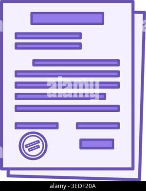 Policies Color Icon. Insurance Documents Vector Icon. Accounting Concept Stock Vector