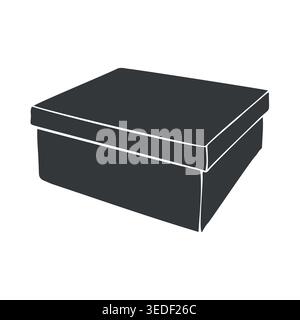 Vector hand drawn sketch doodle outline cupboard box isolated on white background Stock Vector