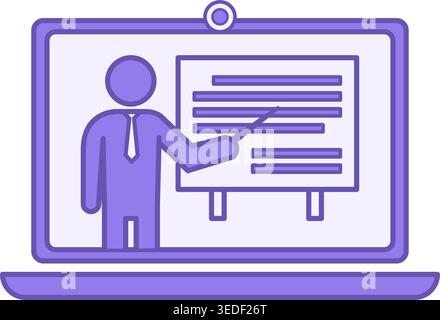 Colored Course Icon. Vector Icon of Online Courses. Advanced training, Coaching, Seminar. Workshop concept Stock Vector