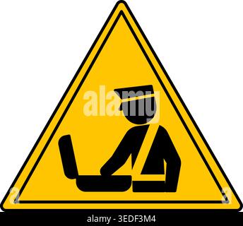 Yellow Customs Control Sign. Vector Illustration. Customs Officer Inspecting Suitcase. Baggage Check Stock Vector