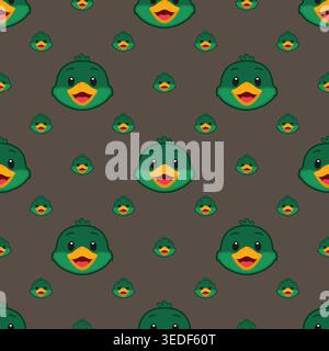 Vector seamless pattern of a duck on a background Stock Vector
