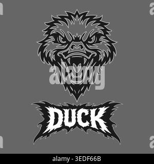 Vector tribal duck logo with text on a background Stock Vector