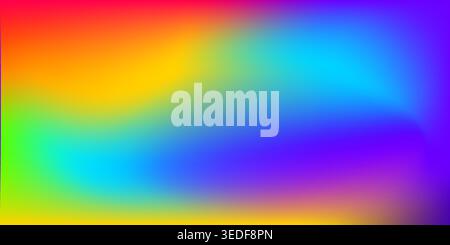 Rainbow rgb gradient background, red, yellow, green, blue colored wallpaper vector. Electromagnetic spectrum. Sun light ultraviolet colors. Multicolor Stock Vector