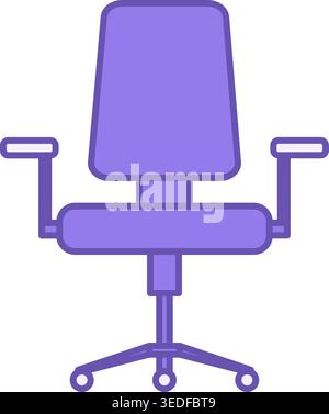 Colored Office Chair Icon. Vector Icon. Modern Chair with Handles and Wheels. Furniture. Office Concept Stock Vector