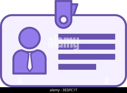 Colored Icon Badge. Vector Icon. Sticker, Card for Employee of Company. Identity Card, Pass. Office Concept Stock Vector