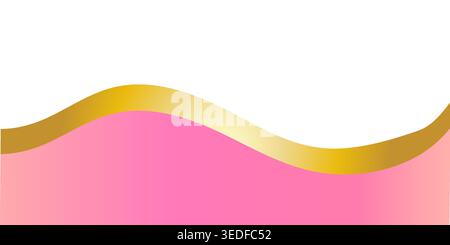 Gold Banner Header Wave pink and Gold wallapper, background, Modern Gradient Wave Business Corne Stock Vector