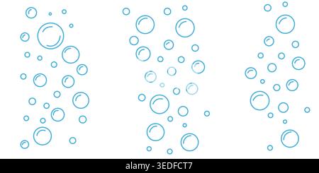 Air bubbles outline  element signs. water bubbles icon, gas balloons, water doodle flat vector, for patterns, card Stock Vector