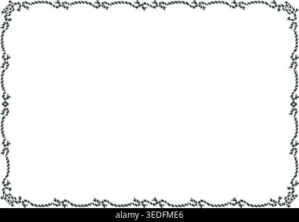 Decorative title-page frame made of ropes and knots. Stock Vector