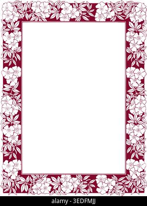 Vintage American Art Nouveau ornamental frame consisting of wild flowers forming the border. Stock Vector