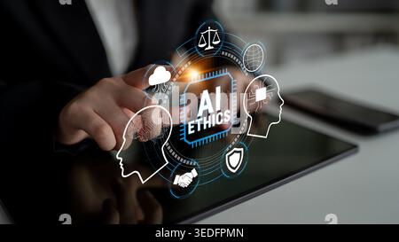 Ethical Considerations Surrounding Artificial Intelligence in Modern Technology and Its Impact on Society and Business Practices Fluxor. Stock Photo
