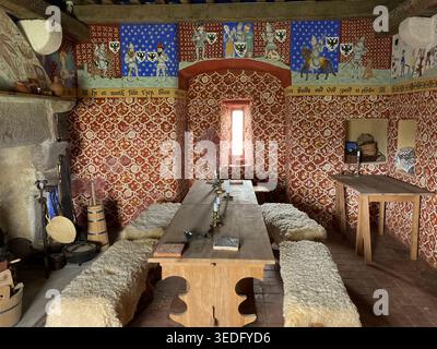 medieval castle banquet hall Stock Photo
