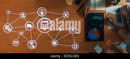 The concept of website design focuses on user experience and functionality. Good website design combines creativity with technology to build an Stock Photo