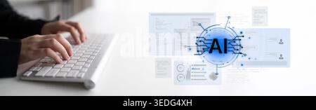 Futuristic software development concept featuring AI pair programmer, automated AI code generation, and real-time AI debugging. Ideal for DevOps and Stock Photo