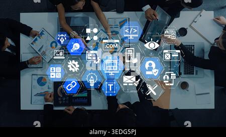 The concept of website design focuses on user experience and functionality. Good website design combines creativity with technology to build an Stock Photo