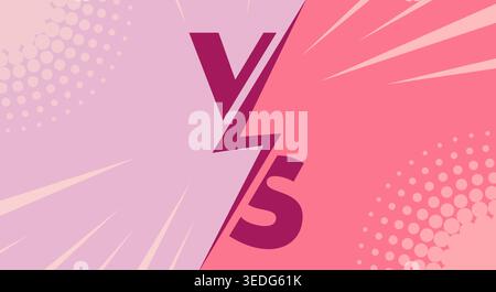 Dynamic comic style versus background with VS text and halftone effects. Perfect for competitions gaming design or marketing banners. Stock Vector