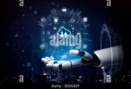 Artificial intelligence supports cloud storage and digital file management to enhance security and collaboration Parse Stock Photo