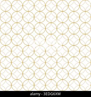 Minimal seamless pattern with overlapping gold circles forming a clean geometric ornament. Elegant and modern design with subtle luxury feel, suitable Stock Vector