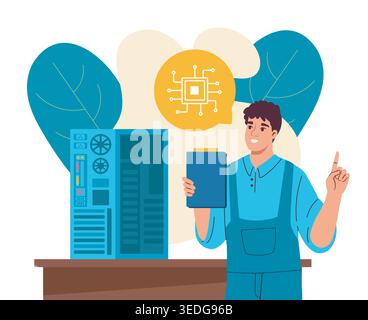 Tech support concept. Vector illustration Stock Vector