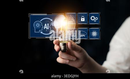 AI system integration improves artificial intelligence platform. AI system integration enhances automation, secures data, supports cloud, and AI Stock Photo