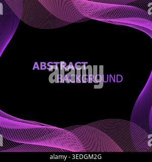 Abstract background with pink and violet lines wave, stock vector Stock Vector
