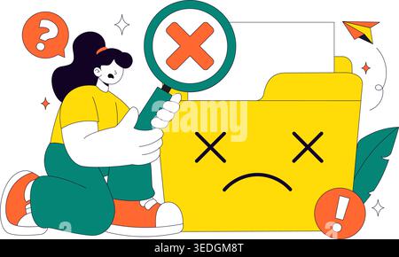 No Data Vector Illustration Featuring Empty Analytics Dashboard, Error State, Missing Information Concept With UI Elements and Notification Symbols Stock Vector