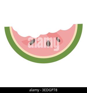Watermelon slices in flat cartoon style. Ideal for summer designs, picnic invitations, and food-related graphics. Perfect for seasonal promotions and Stock Vector