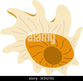 Turban Seashell icon in a flat vector style. Ideal for marine-themed designs, beach decor, and summer events. Perfect for packaging, greeting cards, a Stock Vector