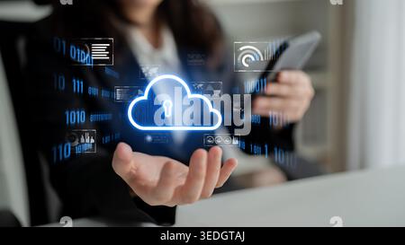 Cloud computing enables digital growth with secure data storage, scalable infrastructure, and strategic cloud-based business solutions. Latch Stock Photo