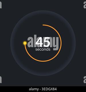 Orbit minimal countdown timer on dark background Stock Vector