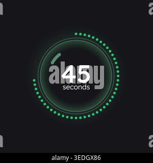 Glass translucent countdown timer on dark background Stock Vector