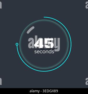 Glassmorphism blobcountdown timer on dark background Stock Vector